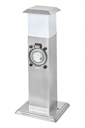 Светильник DELUX TOWER SMS-201GLT IP44 E14 с таймером с з/к розеткой с крышкой садово-парковый