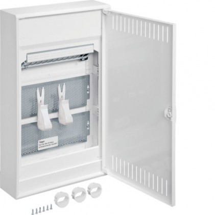 Щит накладний HAGER VOLTA 3-рядний для мультимедіа 36 мод. VA36NW IP30 з металевими дверима