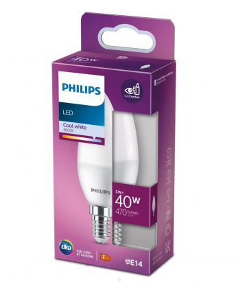 Лампа PHILIPS LED В35 4.9W 470lm E14 840 UCCA светодиодная