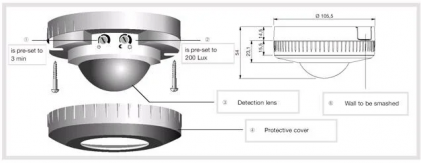 Датчик руху і присутності HAGER накладний IP-21 білий 360° EE804A