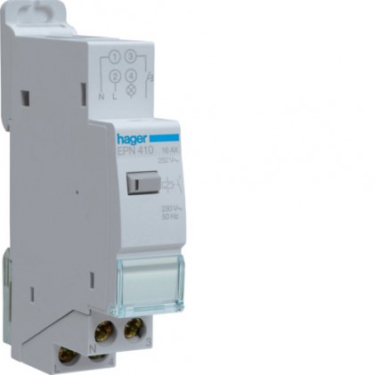 Імпульсне реле електронне HAGER 230В/16А 1н.в. 1м EPN410