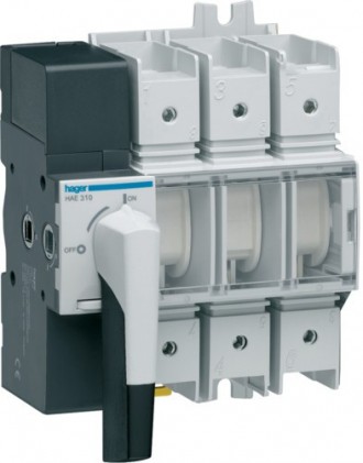 Вимикач навантаження модульний з видимим розривом HAGER до 70мм? 3п 100А HAE310