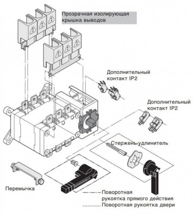 Переключатель корпусный трёхпозиционный HAGER HI454 250А 4п I-0-II 400/690В