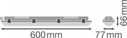 Светильник OSRAM DAMP PROOF VALUE LED 600 9W 4000K IP65 пылевлагозащищенный