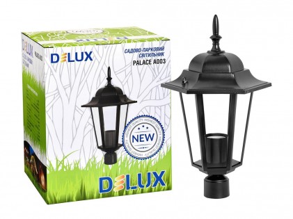 Светильник DELUX PALACE A003 60W E27 черный садово-парковый