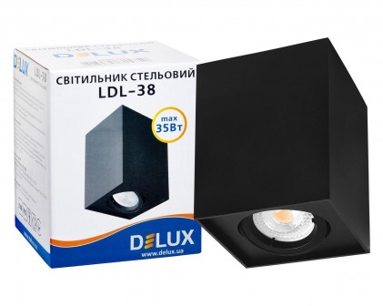 Світильник DELUX стельовий LDL-38 чорний без ламп