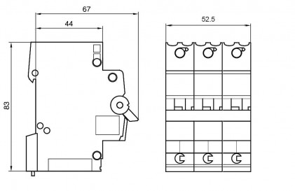 Автовыключатель HAGER QC 20А 3п С 6 kA 3м MCS320