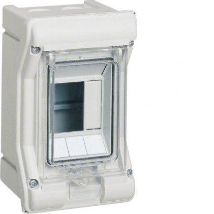 Щит накладной HAGER VECTOR 1 ряд 3 мод. VE103D прозрачная дверь