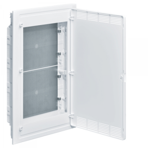 Щит вбудовуваний HAGER GOLF мультимедійний VF418PZF 4 ряди біла перфорована двері