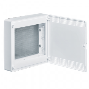 Щит накладной HAGER GOLF мультимедийный VS218PZF 2 ряда белая перфорированная дверь