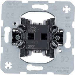 Механизм одноклавишного выключателя HAGER-BERKER 1-полюсный 10АХ/250В (сх.1)