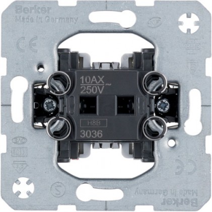 Механізм одноклавішного вимикача HAGER-BERKER прохідний 10АХ/250В (сх.6)