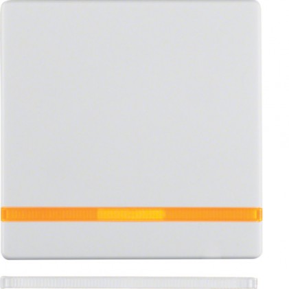 Клавіша одинарна HAGER-BERKER з лінзою біла Q.x