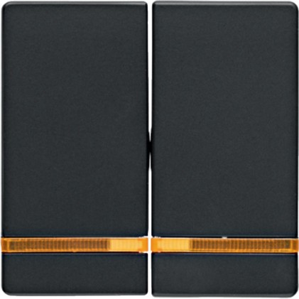 Клавиша двойная HAGER-BERKER с линзой антрацит Q.x