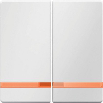 Клавіша подвійна HAGER-BERKER з лінзою біла Q.x