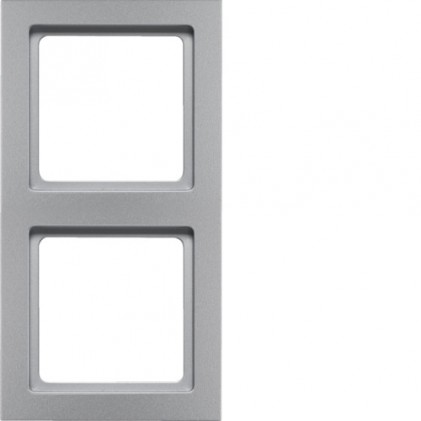 Рамка подвійна HAGER-BERKER алюміній Q.3