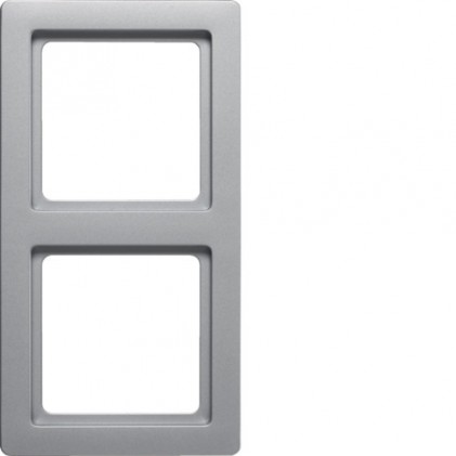Рамка двойная HAGER-BERKER алюминий Q.1