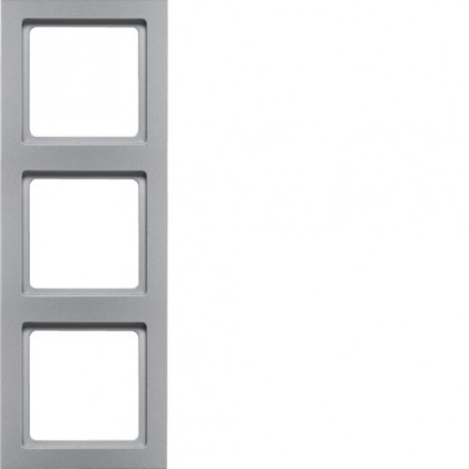 Рамка тройная HAGER-BERKER алюминий Q.3