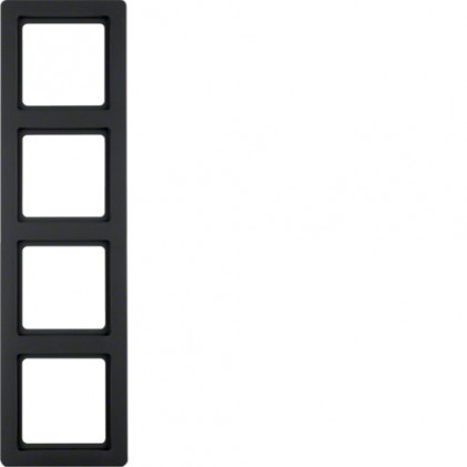 Рамка четырехместная HAGER-BERKER антрацит Q.1