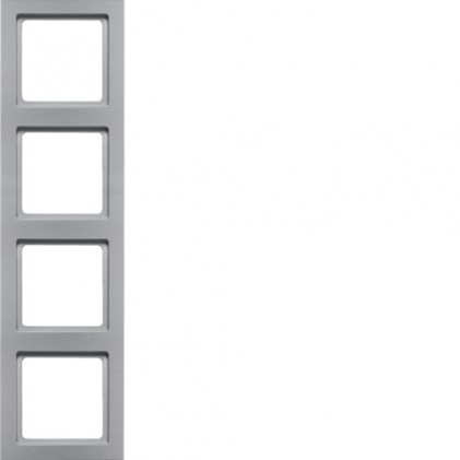 Рамка четырехместная HAGER-BERKER алюминий Q.3