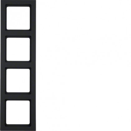 Рамка четырехместная HAGER-BERKER антрацит Q.3