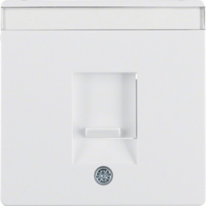 Накладка для суппортов HAGER-BERKER под модуль RJ12/RJ45 белая Q.x