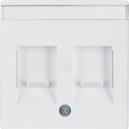 Накладка для супортів HAGER-BERKER під два модуля RJ12/RJ45 біла Q.x
