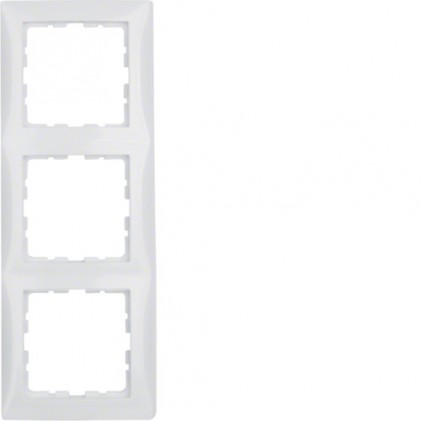 Рамка тройная HAGER-BERKER полярная белизна матовая S.1