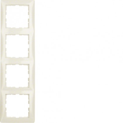 Рамка 4-местная HAGER-BERKER белая S.1