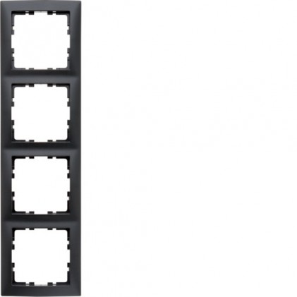Рамка 4-местная HAGER-BERKER антрацит S.1
