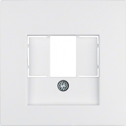 Накладка для розеток громкоговорителей USB-розеток HAGER-BERKER полярная белизна матовая S.1