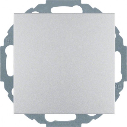 Розетка з заземлюючим контактом HAGER-BERKER з додатковим захистом контактів з кришкою 16А/250В алюміній S.1