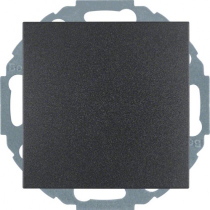 Розетка с заземляющим контактом HAGER-BERKER с дополнит. защитой контактов с крышкой 16А/250В антрацит S.1