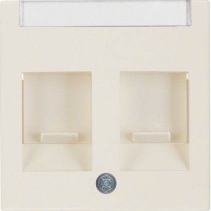 Накладка для суппортов HAGER-BERKER под два модуля RJ12/RJ45 белая S.1