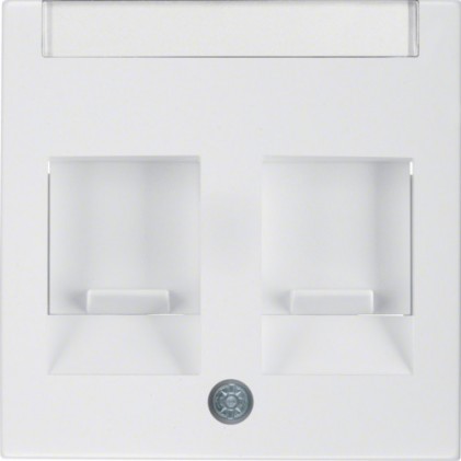 Накладка для суппортов HAGER-BERKER под два модуля RJ12/RJ45 полярная белизна S.1