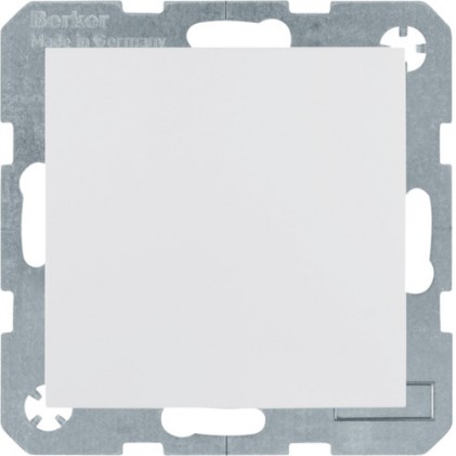 Розетка з заземлюючим контактом HAGER-BERKER з кришкою 16А/250В полярна білизна S.1