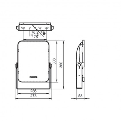 Прожектор LED PHILIPS BVP151 LED100/WW 100W 220-240V AWB CE светодиодный