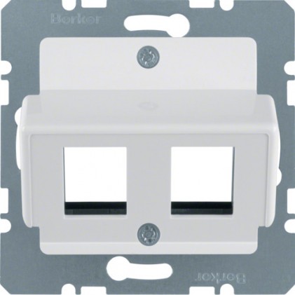 Накладка для двойного модуля AMP HAGER-BERKER полярная белизна матовая S.1