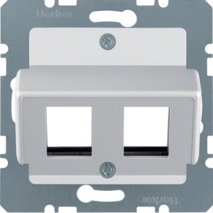 Накладка для подвійного модуля Modular Jacks "Krone" HAGER-BERKER алюміній S.1