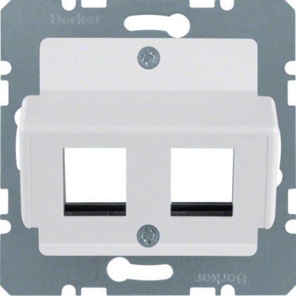 Накладка для двойного модуля  Modular Jacks "Krone" HAGER-BERKER полярная белизна матовая S.1