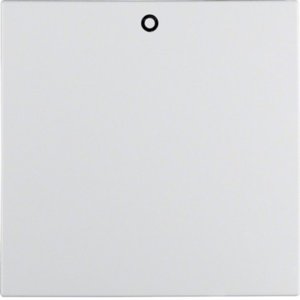 Клавиша одинарная с оттиском «0» HAGER-BERKER полярная белизна матовая S.1