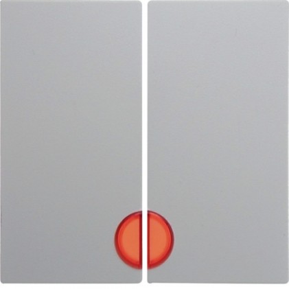 Клавиша двойная с линзой HAGER-BERKER полярная белизна матовая S.1