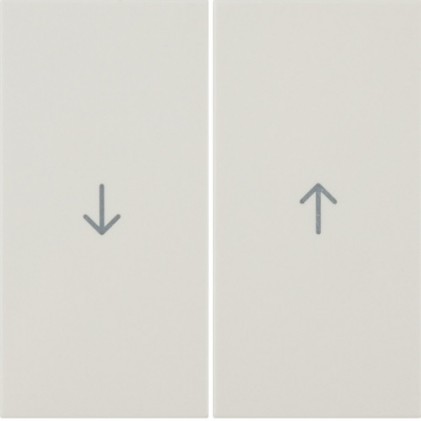 Кнопка подвійна із знаком "Стрілка" HAGER-BERKER біла S.1