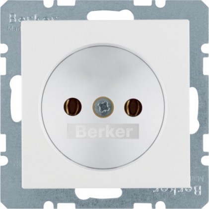 Розетка без заземляющего контакта HAGER-BERKER 16А/250В полярная белизна матовая S.1