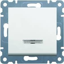 Выключатель HAGER LUMINA одноклавишный 1-полюсный с подсветкой 10А/250В белый