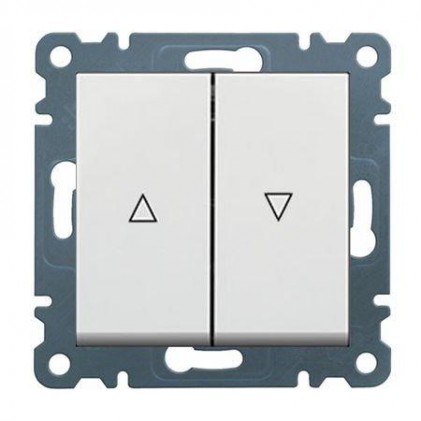 Выключатель HAGER LUMINA для жалюзи "Контактор" 1-тактовый н.о.-контакт 10А/250В белый