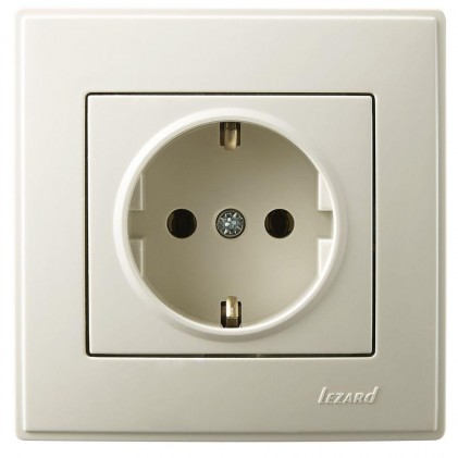 Розетка LEZARD Lesya 705-0303-122B c заземляющим контактом крем