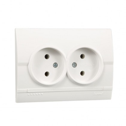 Розетка LEZARD Deriy 702-0202-128 двойная без заземляющего контакта белая