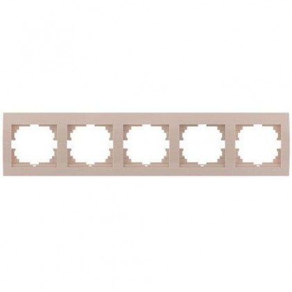 Рамка LEZARD Deriy 702-0300-150 горизонтальная без вставки 5 мест крем