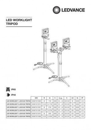 Прожектор OSRAM LEDVANCE WORKLIGHT 1х20W 840 TRIPOD IP65 темно-серый светодиодный